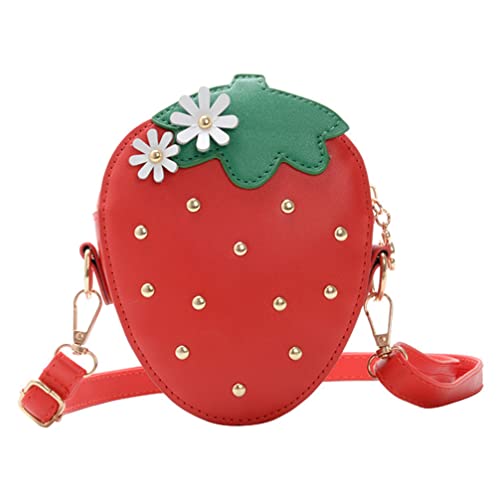 VALICLUD Erdbeer Umhängetasche Für Kinder Kleine Crossbody Bag Mit Verstellbarem Riemen Kawaii Handtasche Für Alltag Und Freizeit