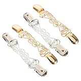 Angoily 4個ヴィンテージ風カーディガンクリップ 春物レディース用 調節可能な襟留め 金銀メタル合金製 肌に優しいおしゃれなストール セー