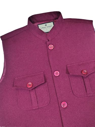 Image of LATEST CHIKAN Men's Nehru Jacket | Ethnic Waistcoat with Mandarin Collar | Premium Textured Fabric | Party, Wedding