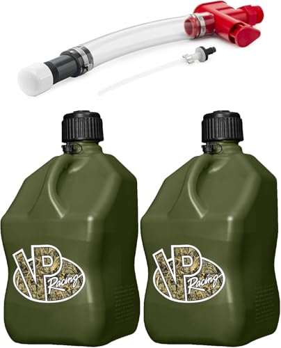VP Racing 3842-CA, No Spill Trigger Hose Fluid Control System with VP Racing 5.5 Gallon Motorsport Racing Jug, Camo (2 Pack)
