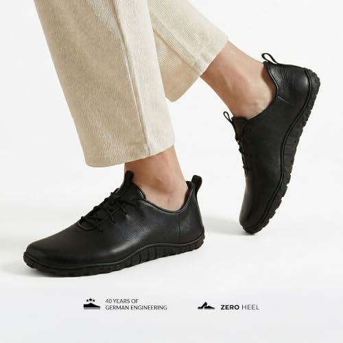 Image of BAER SuperStride Formal Shoes for Men Genuine Leather Barefoot Footwear Wide Toe Box Office Wear Helps Reduce Foot Discomfort & Toe Compression with Premium Comfortable Oxford Footwear Design