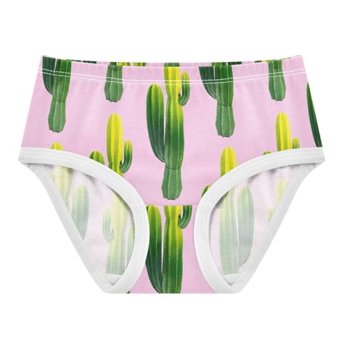 Cotton Toddler Underwear Floral Bright Green Cactus Pastel Pink Panties Little Girl Artistic Briefs Undies Kids 2t