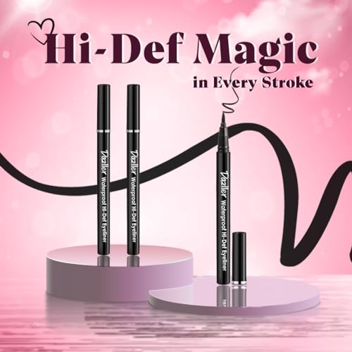 DAZLLER Hi-Def Matte Eyeliner, 1.1G, Black, Smudge-Proof, Waterproof Gel, Long-Lasting, Quick-Dry, Lightweight, Single Stroke Application, Velvet Look, Vegan & Cruelty-Free - Image 2