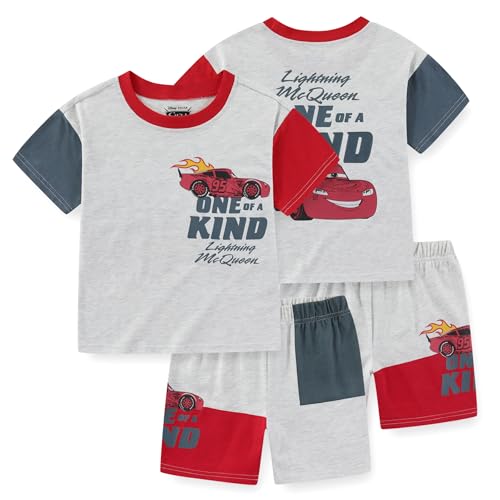 Image of Disney Cars Lightning McQueen Boys 2 Piece Short Sleeve T-Shirt and Shorts Set for Toddler and Big Kids