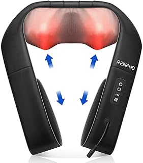 RENPHO Neck Massager with Adjustable Strap, Shiatsu Back Massager with Heat, Electric Deep Tissue Shoulder Massager for Office Home Use