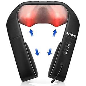 RENPHO Nackenmassagegerät mit Wärme und Verstellbaren Armschlaufe, Shiatsu Massagegerät mit 3D-Tiefengewebsmassage, Entspannung im Nacken, Rücken, Schulter, Hüfte und Beine