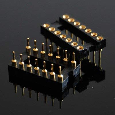 Gimax 14 PIN GOLD DIP IC SOCKET PANEL 2.54MM PITCH ADAPTER SWAP 100PCS