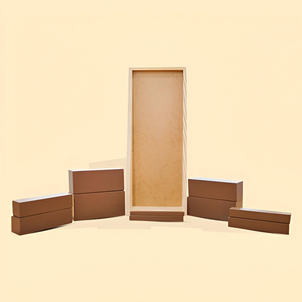 Montessori Brown Stairs/Steps Wooden Educational Toy for Toddler & Kids Baby Toys with 10 Durable Cuboidal Blocks with Tower Frame