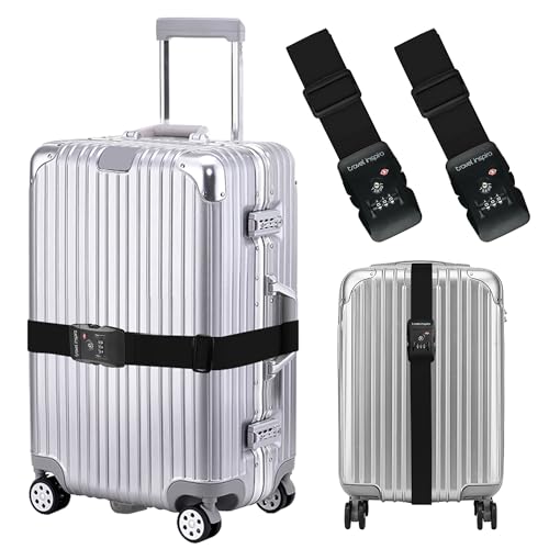 Image of Travel Inspira Luggage Straps for Suitcases with TSA Lock, Protect Your Luggage Anti-Burst, High Visibility Color, Easy to Identify Luggage Adjustable Heavy Duty Belt for 20-28 Inch Suitcases(2-Pack)