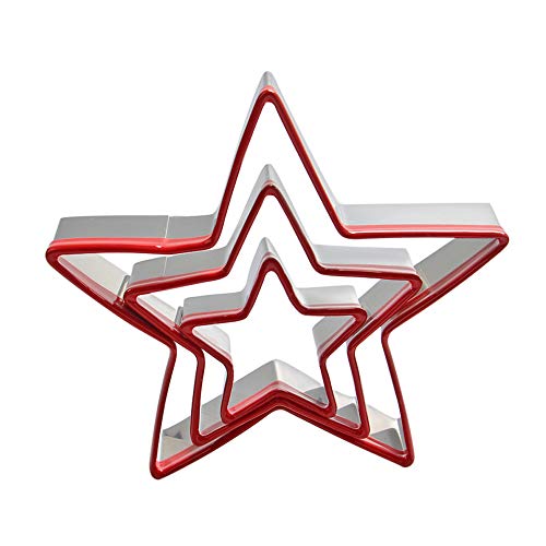 Shenghai biscotti a forma di omino di Natale con biscotti di Natale, set di 3, rosso ambientale PVC, ottima idea regalo. Christmas Star