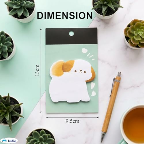Image of FunBlast Cute Animals Sticky Notes, 4 Sheets - 120 Sticky Notes, Sticky Pad for Study, Point It Marker Stationery Items, Self-Adhesive Memo Pad, Planners and Memo Sticker (Animal Hug)