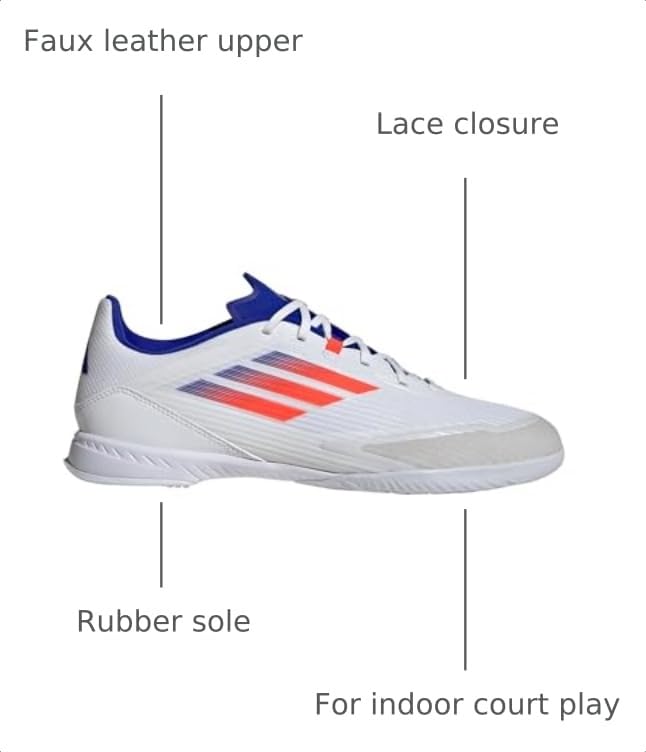 Image of Adidas Mens F50 League Indoor Soccer Cleats White /Solar Red /Lucid Blue 10.5 Medium