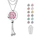 ttstar Aromatherapy Essential Oil Diffuser Necklace 316L Stainless Steel Sliding Clasp Ring Adjustable Aromatherapy Locket Pendant Diffusing Necklaces Gifts for Mother Daughter Girlfriend