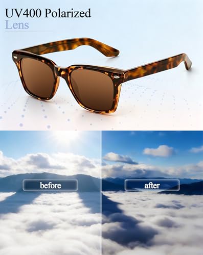 Image of Joopin Square Sunglasses Polarized UV Protection, Trendy Acetate Sun Glasses for Men Women Driving Beach