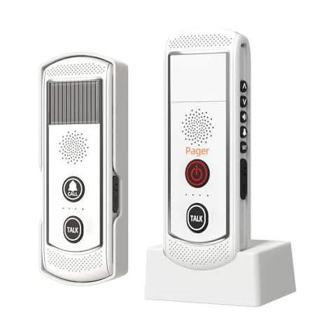 PANDAAR Wireless Doorbell Intercom 4900ft,wireless intercom system Solar Powered,Two-way Intercom 3 Volume Levels,Waterproof,2 White Doorbell Intercom for Home, Business,Classroom Use Cover