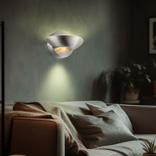 GLOBO Wandlampe Wohnzimmer Sammy 17 cm Nickel, Chrom, Chrome, 76001