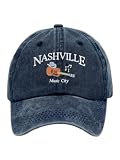 Nashville Music City Hat Nashville Tennessee Music City Cap Unisex Guitar Graphic Adjustable Baseball Cap Hat Navy Blue
