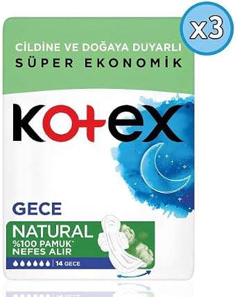 Kotex Natural Ultra Quadro Gece Hijyenik Ped, 42 Adet