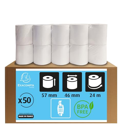 Bobines carte bancaire papier thermique 55g Exacompta haute sensibilité thermique