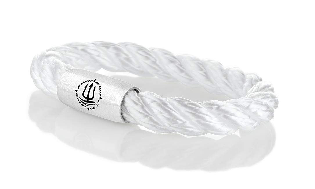 Maritimes Seemannsgarn Segeltau Armband Amrum weiß 8mm