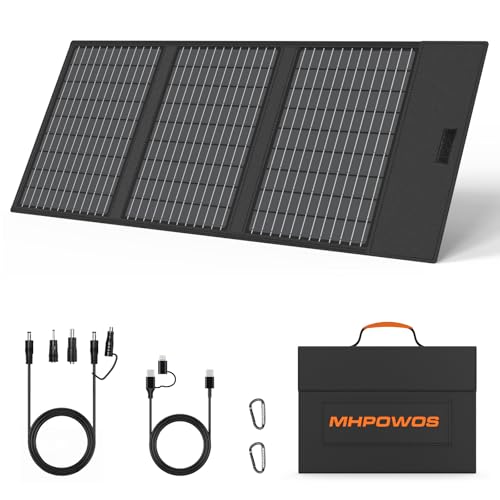 45W Portable Solar Panel Charger with USB-C, USB-A and DC Outputs 18V Foldable IP67 Waterproof Solar Panels with an Adjustable Kickstand, Mini Charger for Phones, Power Bank, Camping, Hiking, Outdoor