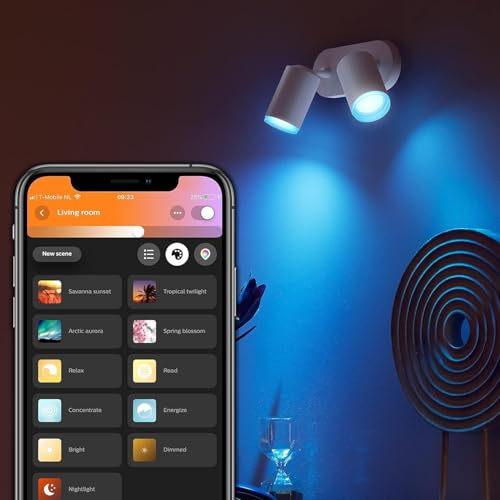 Philips Hue White & Color Ambiance Fugato Spot 2 flg. weiß 2x350lm, dimmbar, 16 Mio. Farben, steuerbar via App, kompatibel mit Amazon Alexa (Echo, Echo Dot) 3