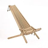 Eco Furn EcoChair Skandinavischer Gartenstuhl Holz Lärche Natur mit Nackenkissen - 3