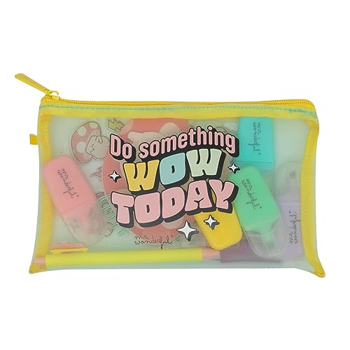 Mr. Wonderful Estuche de lápices con Extras, Do Something Wow Today, 22.5 x 1.5 x 13.5
