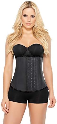 Ann Chery Corset Waist Trainer for Women - Colombian Waist Cincher - 3 Hook Latex Body Shaper - Edition 2021 (Large, Black)