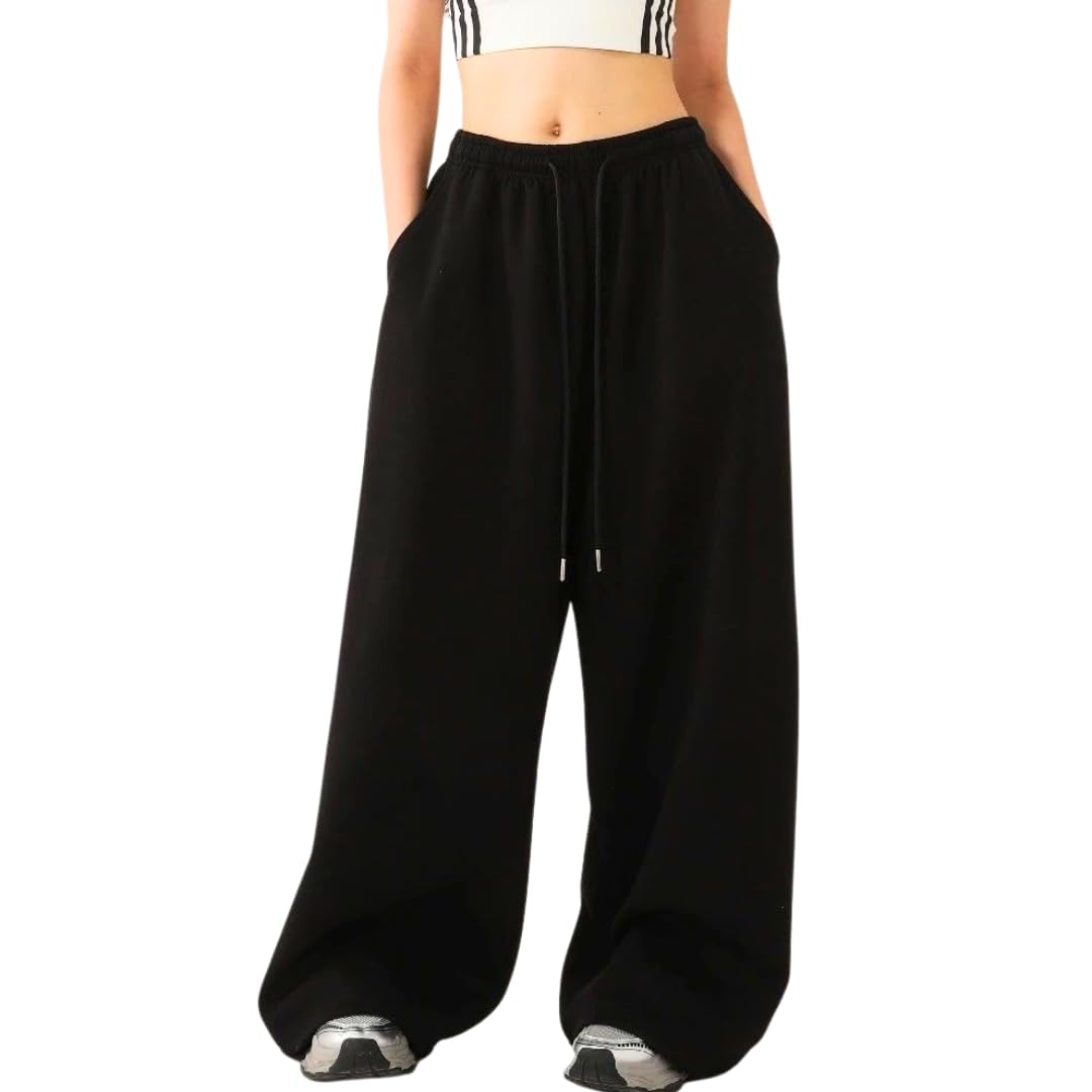 dta fashion Oversized Women’s Wide Leg Joggers with Elastic Waist & Drawstring | Relaxed Fit Sweatpants for Girls & Women-picture-24