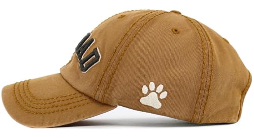 Image of KBETHOS Dog Cat Mom Dad Theme Womens Baseball Cap Distressed Vintage Unconstructed Embroidered Patch Hat
