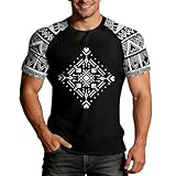 T-shirt da uomo a maniche corte, stampa western denim, in cotone, girocollo, leggera, per il tempo libero, traspirante, confortevole, elasticizzata, maglietta estiva ad asciugatura rapida, A3, 5XL