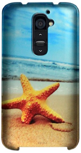Zizo Rubberized Design Protective Cover for LG G2 - Retail Packaging - Star Fish Design