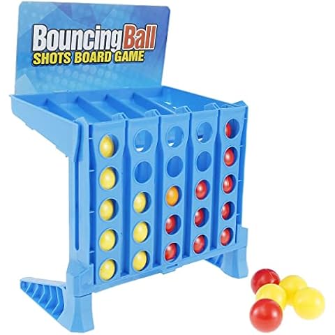Bouncing Ball Connect Shots Game Toy, LTGB Connect to 4 Shots Board Game for Kids, Link Shooting Ball Game Puzzle Multiplayer Toy Bounce Connect Children, Birthday for Kids 6+(Small) Cover