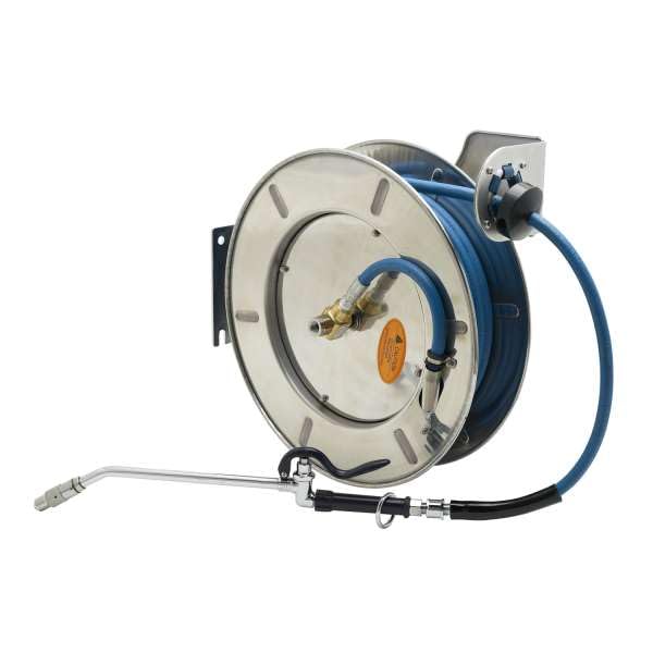 T&S Brass B-7142-10 Open SS Reel with Extended Spray Wand, 3/8" x 50'