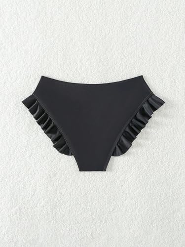 Bas de bikini à volants gainant contre les complexes en taille haute