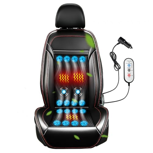 2025 Upgraded 3-in-1 Hot and Cooling Seat Cover for Car Front Seat, 12V Ventilated Cooling Car Seat Cover with Massage, Winter and Summer Cooling Seat Cushion for Car SUV Truck Universal Fit (Black-3)
