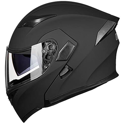 Ilm 902-LED-MB-L Motorcycle Dual Visor Flip Up Modular Full Face Helmet Dot Led Light Model 902Ls thumb #4
