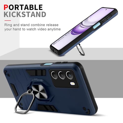 Image of AIBEX Armor Back Cover Compatible for Realme Nazro 80 Lite 5G / Realme C73 5G / Realme C75 5G| Rugged Shockproof Case with Ring Holder & Kickstand | Military-Grade Protection | Magnetic Car Mount