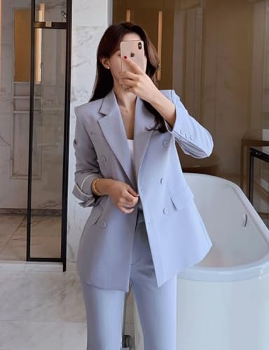 Women's Business Suit Set Double Breasted Two Pieces Office Daily Notch Lapel Jacket Pants2
