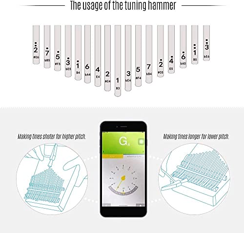 Mini Finger Kalimba Thumb Piano Kalimba 17 Touches Portable Thumb Piano Matériau en Bois Massif + Sac de Rangement Sac… - Les Beatles, Paul McCartney, John Lennon, RIngo Starr, George Harrison Mini Finger Kalimba Thumb Piano Kalimba 17 Touches Portable Thumb Piano Matériau en Bois Massif + Sac de Rangement Sac… – Image 4