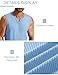 COOFANDY Mens Soft Knitted Undershirt V Neck Tank Top Moisture Wicking Textured Weave for Hot Weather, Light Blue, Small