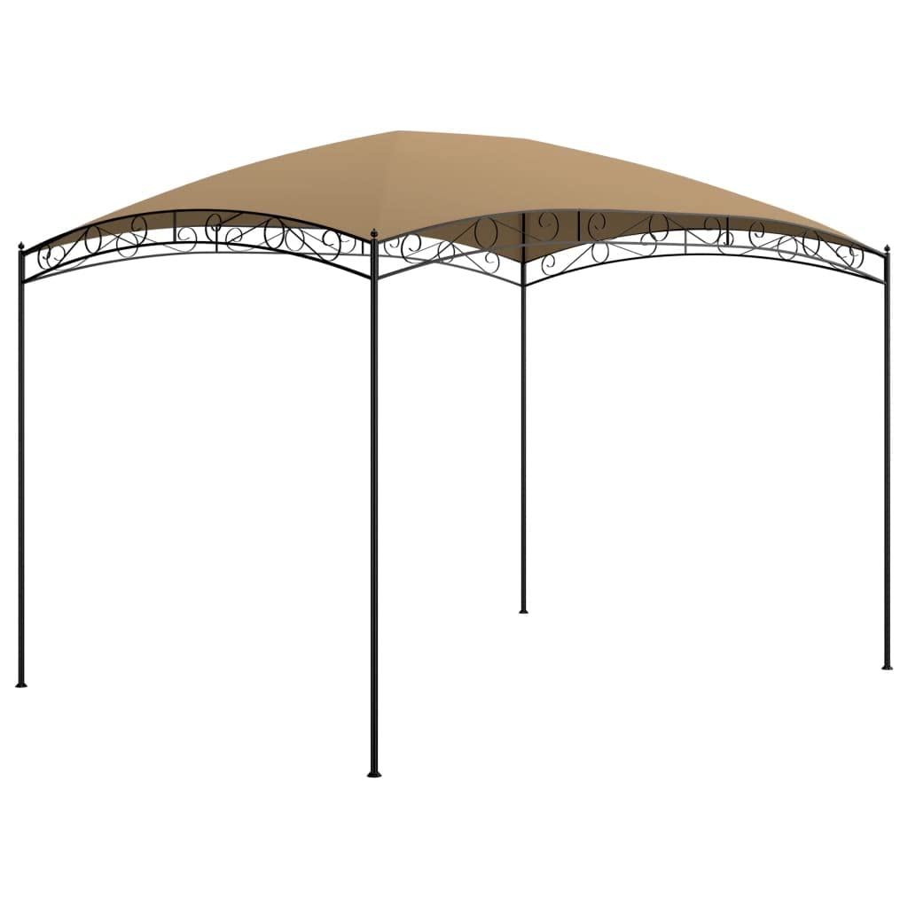 Pawilon 3 x 4 x 2,65 m, kolor taupe ze stalową ramą, dach poliestrowy 180 g/m², pawilon ogrodowy na imprezę w ogrodzie, taras, kemping, wesele, grillowanie, imprezę i uroczystości