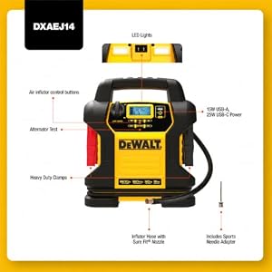 DEWALT DXAEJ14 1600 Peak Amp Jump Starter with 120 PSI Air Inflator — photo 5 of 6