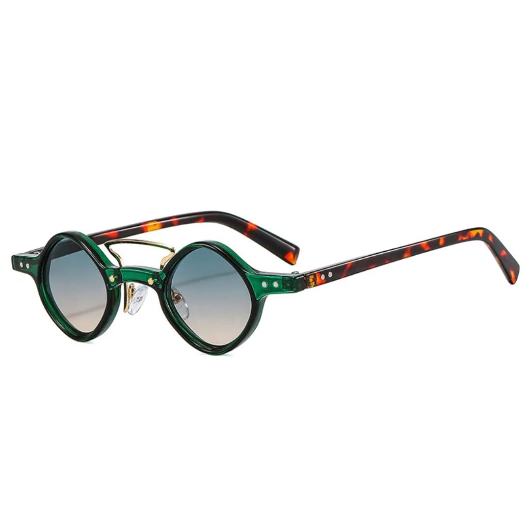 Occhiali da sole piccoli retrò con doppio ponte, moda donna, rosso, viola, UV400, uomo, rivetti