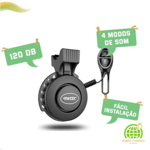 Buzina De Bicicleta Elétrica Recarregável 4 Modos a Prova D´água Bike Mtb Mundo Compras