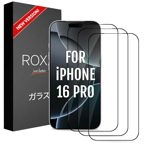 ROXX NEO Japanese 9H 3D Screen Protector (3-Pack) | Perfect Fit – Full Display Visibility | For iPhone 16 Pro | Smooth Rounded Edges | Extra Hardness | Crystal Clear | Scratch-Resistant | Shatterproof