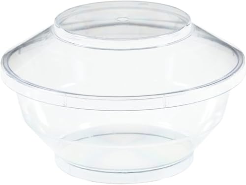 Miniatura 2 de MiniWare - Tazones transparentes apilables con tapas (6 onzas), paquete de 6, diseño elegante, perfectos para preparación de comidas, aperitivos y