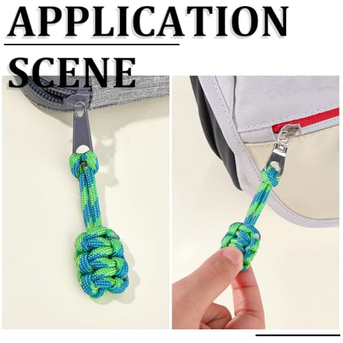 Image of GORGECRAFT 10Pcs Zipper Pulls Replacement Polyester Zip Puller Extender Green Woven Rope Zipper Heads Slider Pull Tab for Suitcases Backpacks Jackets Luggage Purses Handbags Clothing Accessories