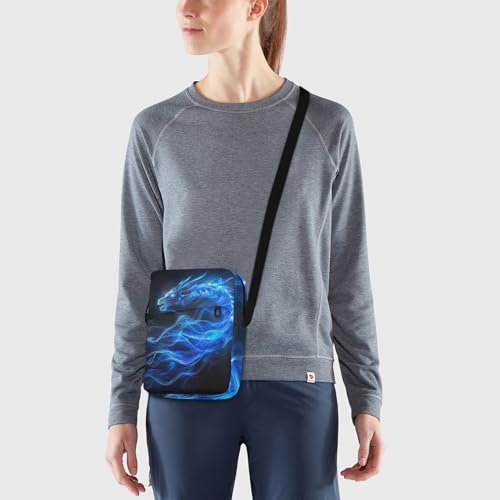 Crossbody Bag Blue Flame Dragon Messenger Bag for Women Men Purse Shoulder Bag Satchel Bag with Adjustable Strap 214B5577 7
